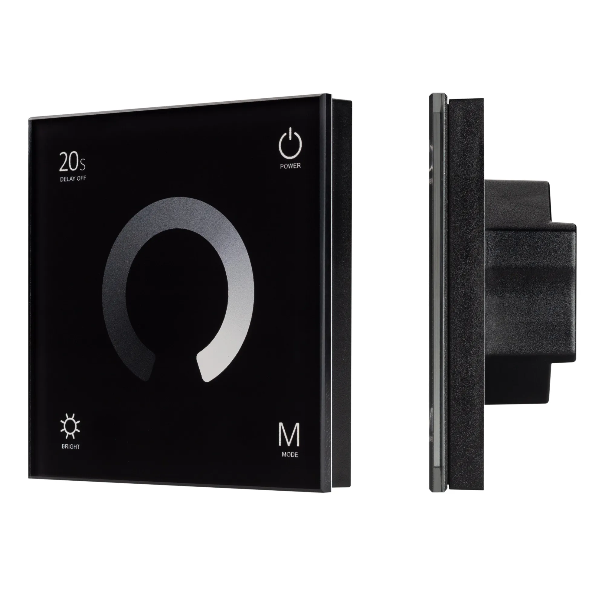 Панель SMART-P4-DIM-G-IN Black (12-24V, 4x3A, Sens, 2.4G) (Arlight, IP20 Пластик, 5 лет) - Изображение