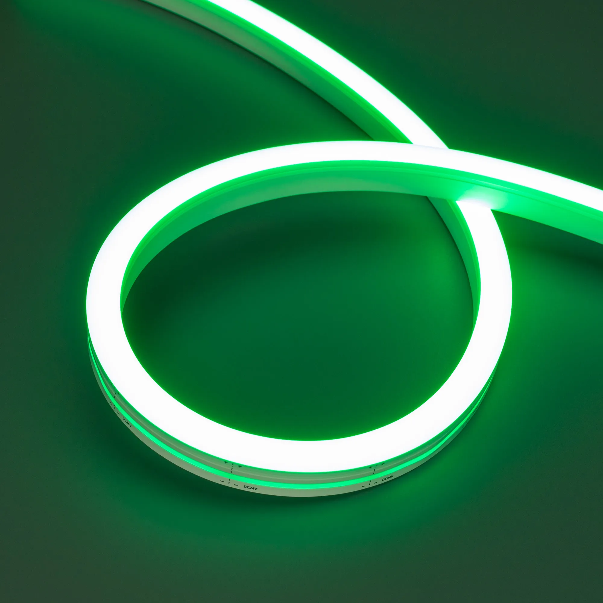 Лента герметичная MOONLIGHT-SIDE-A140-12x17mm 24V Green (8 W/m, IP67, 2835, 5m, wire x1) (Arlight, 8 Вт/м, IP67) - Изображение