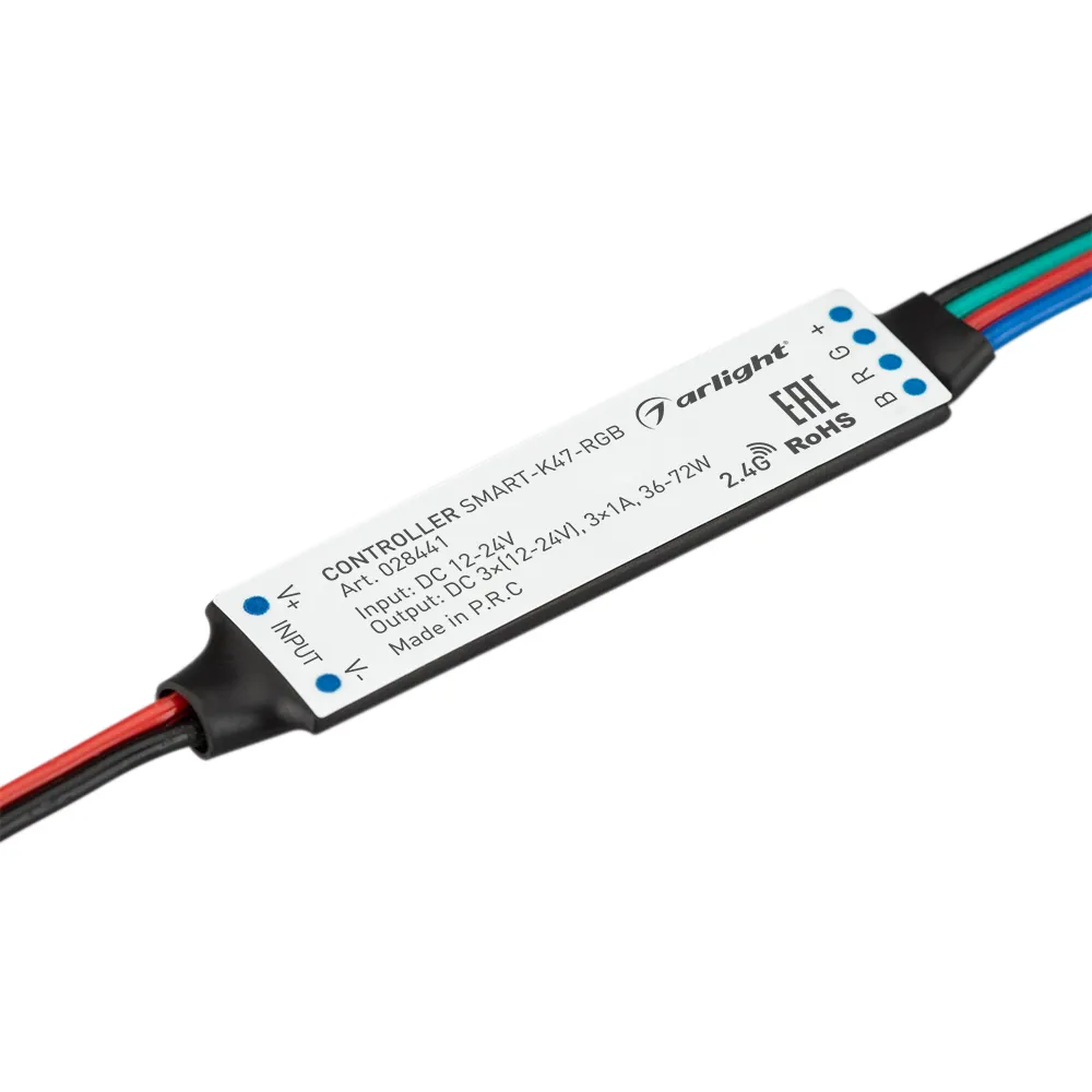 Контроллер SMART-K47-RGB (12-24V, 3x1A, 2.4G) (Arlight, IP20 Пластик, 5 лет) - Изображение