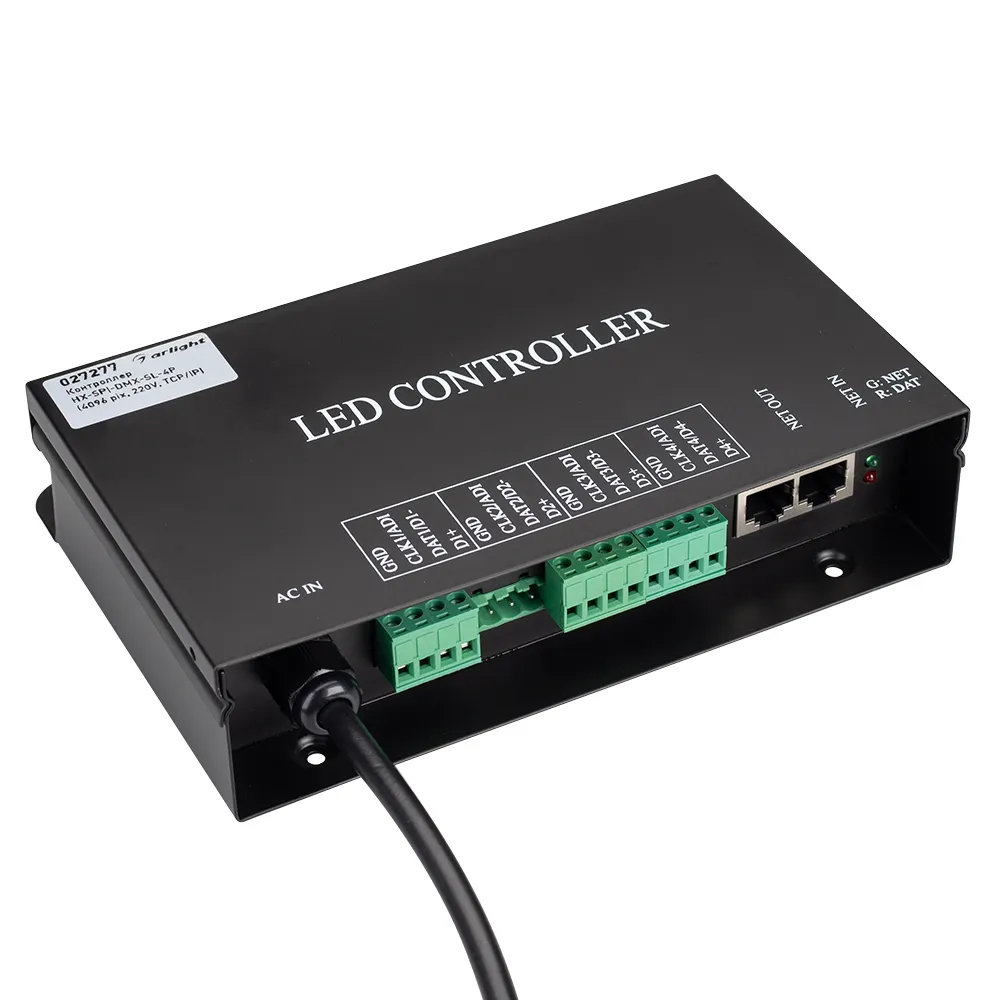 Контроллер HX-SPI-DMX-SL-4P (4096 pix, 220V, TCP/IP, add, ArtNet) (Arlight, IP20 Металл, 2 года) - Изображение