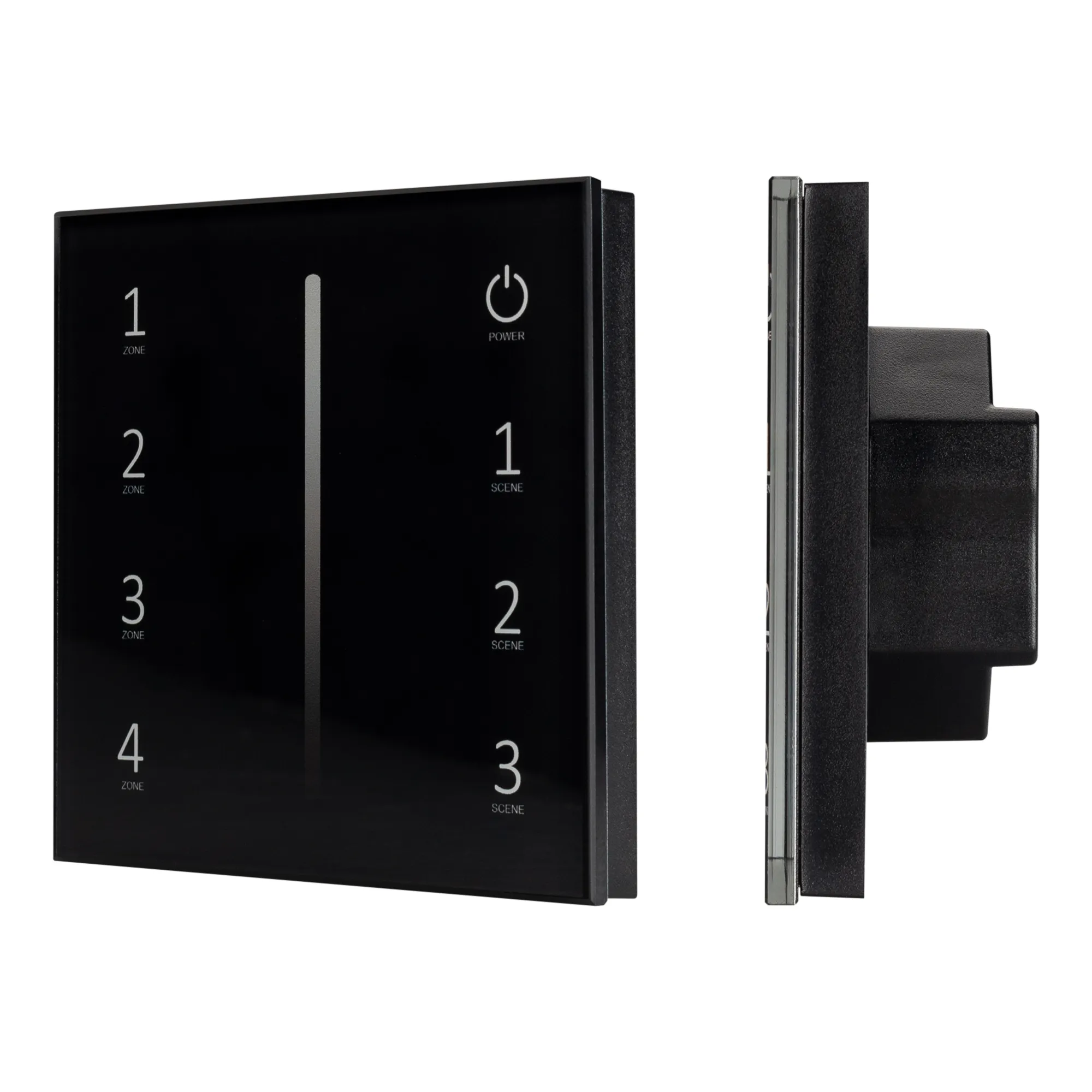 Панель Sens SMART-P17-DIM Black (230V, 4 зоны, 2.4G) (Arlight, IP20 Пластик, 5 лет) - Изображение